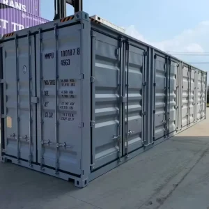 40 HQ High Cube ISO Shipping Container with 4 Side Open Doors 40ft Capacity Steel Material