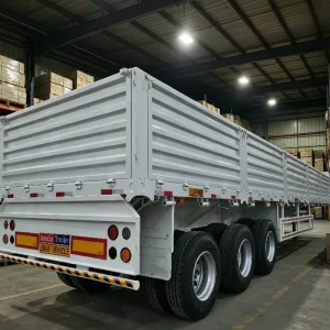 40 Ton 3 Axle Steel Dropside Cargo Semi Trailer with 12R22.5 Tires for General Freight Transport