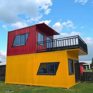 40-foot 20tf Modern Prefabricated Container Cabin Portable Flat Packed 2 Bedroom Home Use with Gym School & Mall Applications