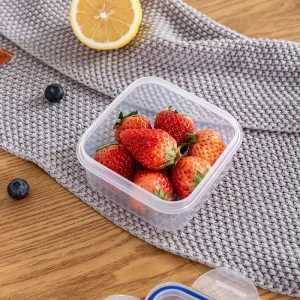 400ml Square Plastic Eco Friendly Food Grade Meal Prep Containers Transparent Microwave Food Storage Organizer Set Lunch Box PP