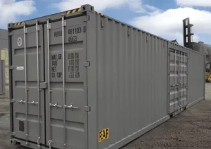 40FT Steel Dry Cargo Container Wooden Floor 68CBM Capacity Side Opening