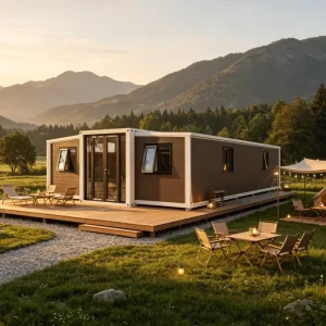 40Ft 72Sqm Luxury Expandable Container House With Kitchen Toilet Modern Mobile Prefab Home For Homestay Camping Base