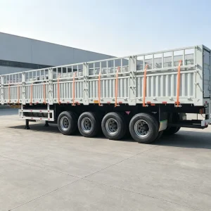 40T 3 Axle Side Wall Steel Fence Semi Trailer for Livestock Cargo Transport 12R22.5