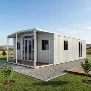 40ft 20ft Expandable Prefab Tiny Home with Balcony Modern Design Villa & Home Office Use Portable Living Space