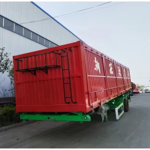 40ft 45ft Flatbed Container Dry Cargo Van Trailer Box Semi Trailer