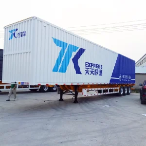 40ft 45ft Flatbed Container Dry Cargo Van Trailer Box Semi Trailer