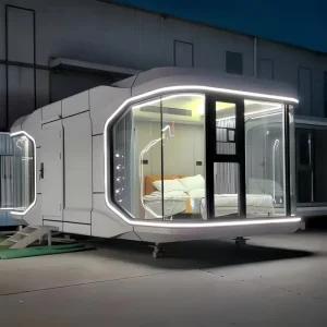 40ft Container House Prefabricated Multiple Scene Usage Inside a Luxury Smart Space Capsule House