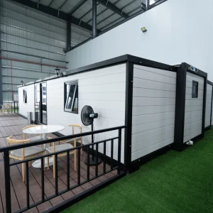 40ft Double Side Expandable Container House, Foldable Prefab Expand Modular Home, Waterproof with Complete Kitchen Bathroom