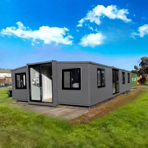 40ft Double Wing Modular Steel Container House Expandable Prefabricated Hurricane-Proof 2-Bedroom 72h Water Tested
