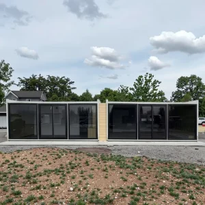 40ft Expandable Shipping Container Home Portable Prefab Cabin Fold Out Living House for Camps Resorts Temporary Housing Office