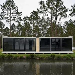 40ft Expandable Shipping Container House Modern Prefab Home Luxury Fold Out Portable Living Unit for Camps Offices Housing