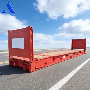 40ft Flat Rack Durable Collapsible End Wood Floor Shipping Container