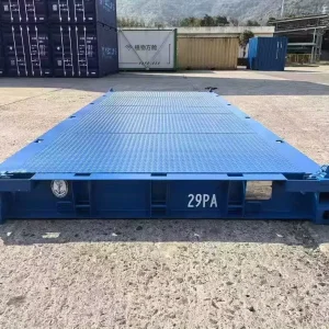 40ft Flat Rack Open Platform Shipping Container Steel for Oversized Cargo with Breathable Design