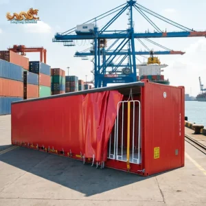 40ft High Efficiency Forklift Loading 40 Feet Curtain Side Heavy Duty Waterproof Tautliner Container in Tianjin Shanghai Qingdao