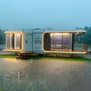 40ft Luxury Chinese Volferda Space Capsule House Vessel Prefab Mobile 1 Bedroom 2 Bath and Living Room Big for Sale
