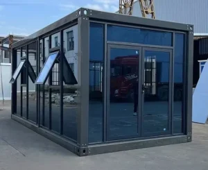 40ft Modular Steel Container House Mediterranean Style Sandwich Panel Mobile Office Outdoor Courtyard Shop Use