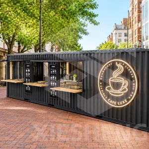 40ft Prefab Container Coffee Shop New Shipping Container Cafe With Window Counter Air Conditioning Coffee Machine for Mall Park