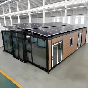40ft Solar Powered Expandable Shipping Container House 60kWh Daily Modern Prefab Villa 2-3 Bedroom for Airbnb Resort Hotel