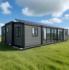 40ft Solar Powered Shipping Container House 60kWh Off-Grid Energy Station Expandable Prefab Home for Oil and Gas Fields