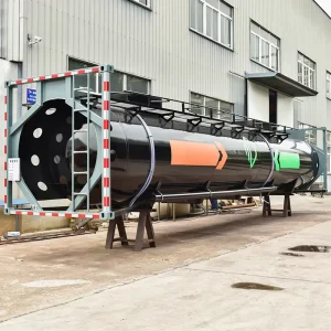 40ft Steel Tank Container for Corrosive Liquid and Fuel Transportation Made in Hubei