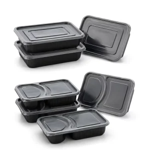 40oz 47oz Daily Lunch PP Disposable Food Boxes Restaurant Takeaway Stackable Meal Prep Container with Clear Lids
