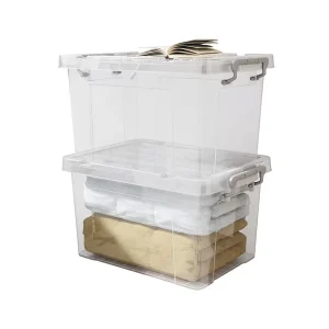 42.5 * 29.5 * 16cm Plastic Storage Box, Home Storage Organization, Kitchen Storage, with Wheels and Lids, White Box