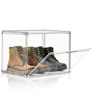 45*33*33CM Plus Size Storage Container High Transparency Shoes Cabinet Stackable Plastic Helmets Dolls Shoes Organizer