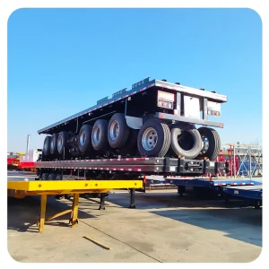 50-Ton 2/3/4-Axle 40ft Flatbed Lowbed Semi-Trailer for Container Transportation