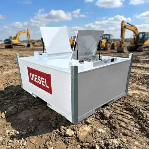 5000L 8000L 12000L Double Walled Bunded Steel FuelCube Tank Dual-use Mobile Diesel Waste Oil Waste Coolant Storage Tank
