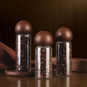 500ml Airtight Borosilicate Glass Storage Jar with Bamboo Lid Coffee Bean Container for Kitchen