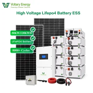 50KW High Voltage Three Phase Hybrid Inverter Rack Stacking 128kWh LiFePO4 Industrial Commercial Energy Storage System