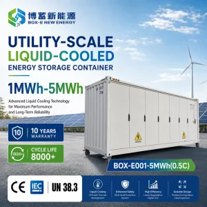 5MWh 20ft Liquid Cooling Energy Storage Container LiFePO4 Battery System 8000 Cycles for Renewable Power Plants
