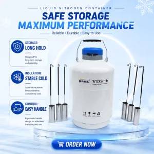6/10/20 Liter Semen Tank Cryo Container Pressure Vessel Aviation Aluminum for Artificial Insemination Bull Semen Storage