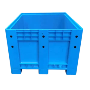 600L Standard Mesh Plastic Bulk Container Wheel Lid Pallet Box Featuring 4 Way Forklift Entry Foldable 4T Capacity Freshness