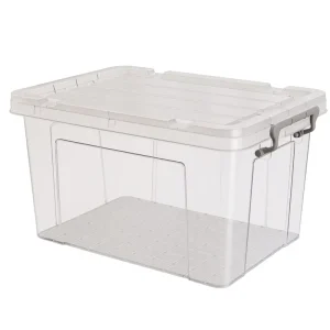 65 * 34 * 30cm Plastic Storage Box Home Storage Organization Miscellaneous Storage with Wheels and Lids White Box