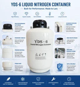 6L Portable Liquid Nitrogen Container High Vacuum Multi layer Thermal Tank