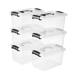 6L Storage Box with Handle Stackable and Wear resistant Living Room Storage Container for Family Organizers