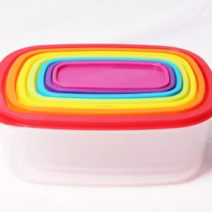 7pk rectangular rainbow plastic Storage Container Set