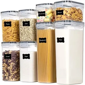 8 Pieces Airtight Food Storage Containers BPA Free Small Plastic Containers with Easy Lock Lids for Kitchen Pantry Storage