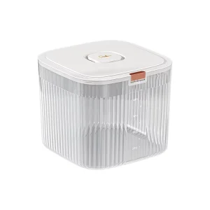 8L Extra Large Airtight PET Rice Storage Container Translucent White Gray Locking Lid Kitchen Grain Cereal Dry Food Dispenser