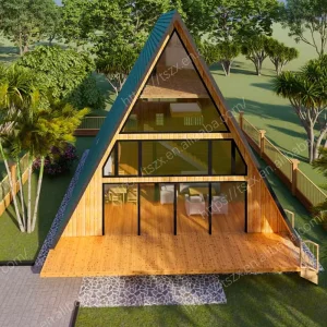A Shape Triangle Tiny House Durable A Frame Aparthotel Guesthouse Modular 2 Story Triangle House