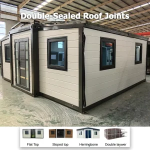 A1 Grade Fireproof Living 3 Bedroom 2 Bathroom Expandable Container Cabin with Wind Resistant Structure for Beach Front Rent