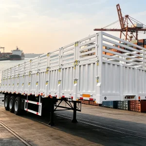 Adjustable Side Wall Fence Semi Trailer General Dry Van Stake Trailer with >30000 kg Payload