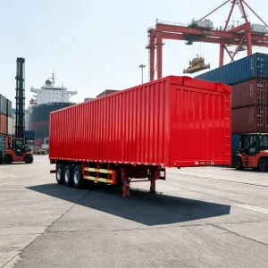 Africa Reinforced Heavy Dry Box Semi Trailer With Thick Floor Anti-theft Lock For Electronic Hardware Haulage Cargo Van Trailer