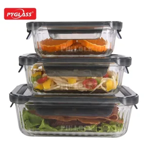Airhole Locking Lids Glass Lunch Box Kitchen Home Glassware Meal Prep Glass Containers for Food Storage