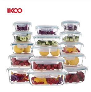 Airtight BPA Free High Borosilicate Glass Lunch Boxes with PP Lid Microwave Safe Eco Friendly 1 3L Capacity Stackable
