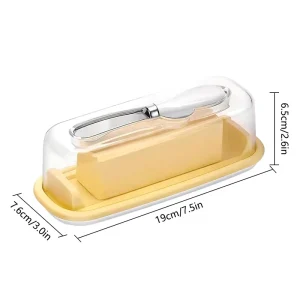 Airtight Butter Dish with Lid and Knife Butter Keeper Container for Kitchen Party Food Storage