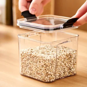 Airtight Clear Plastic Food Storage Container Bins Transparent Fridge Organizer