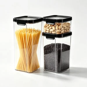 Airtight Food Storage Containers Modular Transparent Stackable Lock Lid Hermetic Jars BPA Free Pantry Grain Pasta Organizer