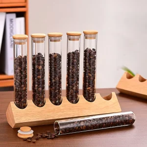 Airtight Glass Jars Coffee Bean Storage Container Durable Airtight Glass Container for Coffee Bean Storage